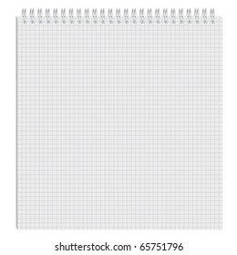 The open notepad. Blank paper