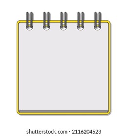 Open notepad for notes. Subject in the office, at home. Vector illustration isolated on white background.
