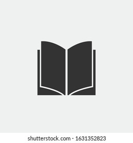 Open novel book vector icon