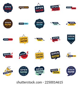 Open now banner pack 25 designs for any type of business
