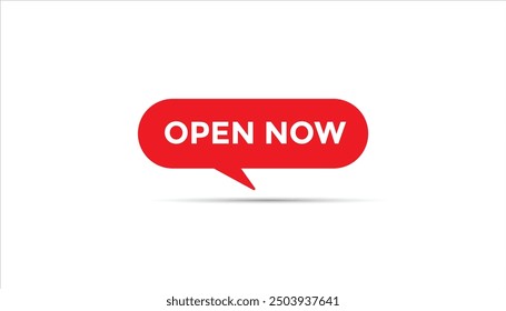 Open now button web banner templates. Vector Illustration 