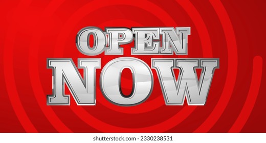 Open Now Text Effect With Abstract Background