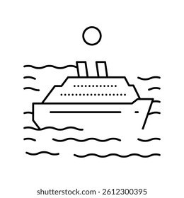 open ocean line icon vector. open ocean sign. isolated contour symbol black illustration