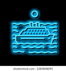 open ocean neon light sign vector. open ocean illustration