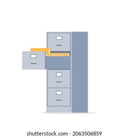 Open office filing cabinet icon. Clipart image isolated on white background