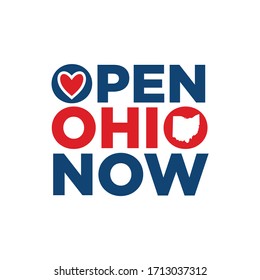 Open Ohio Protest Poster Design. Against Lockdown in Ohio State of US. Vector Illustration. 