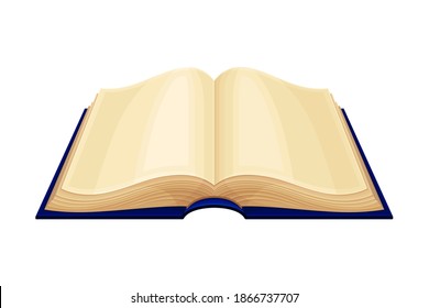 Abrir libro antiguo en cubierta dura con imágenes vectoriales de páginas amarillentas