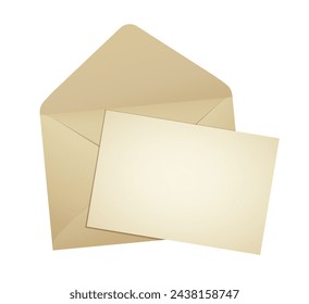 Open old envelope and stacked letters illustration