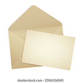 Open old envelope and stacked letters illustration