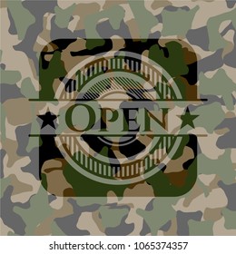 Open on camouflage pattern