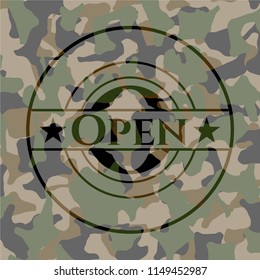 Open on camouflaged pattern