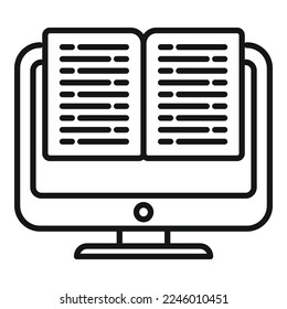 Open online book icon outline vector. Distance study. Student class