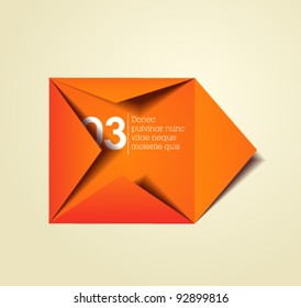 open orange envelope / paper message pad / simple clean design / web / advertising