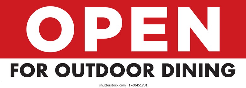 Open For Outdoor Dining Banner | Vector Layout for Restaurants Advertising Patio Seating