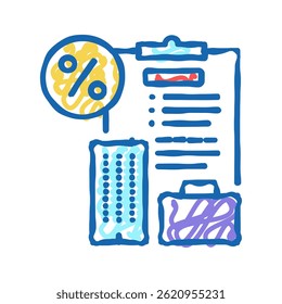 abrir próprio negócio ícone doodle ícone esboço vetor. abrir próprio negócio empréstimo sinal. ilustração símbolo isolado