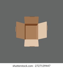 Abra a caixa de embalagem para o telefone . Modelo vazio de contêiner de cartão. Ilustração de vista superior 3d com sombra transportada isolada em branco. Espaço em branco dentro do modelo de pacote. Objeto de vetor realista de close-up