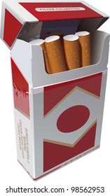 Open Pack of Cigarettes