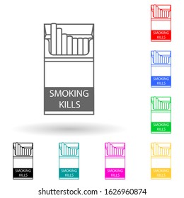 open pack of cigarettes multi color style icon. Simple glyph, flat vector of bad habbits icons for ui and ux, website or mobile application