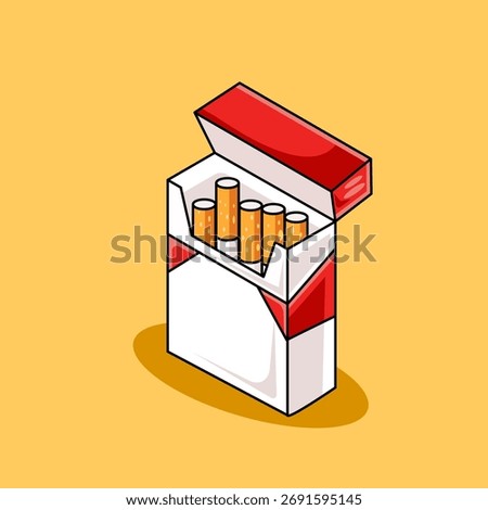 Open Pack of Cigarettes Vector Illustration Cartoon Design