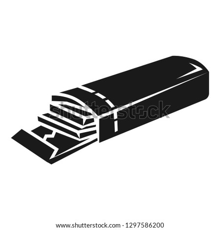 Open pack gum icon. Simple illustration of open pack gum vector icon for web design isolated on white background