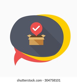 Open package icon - vector , eps10(flat icon , long shadow)