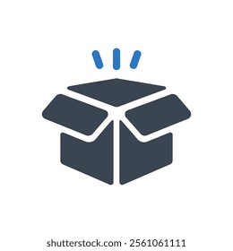 Open Packaging Icon On White Background