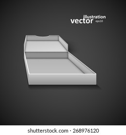 Open packing box for pizza, vector graphic design, stylish concept eps10