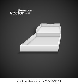 Open packing box for pizza, vector graphic design, stylish concept eps10