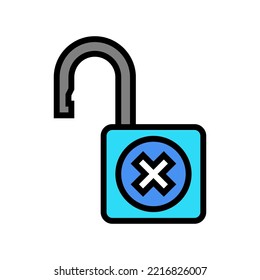 open padlock color icon vector. open padlock sign. isolated symbol illustration