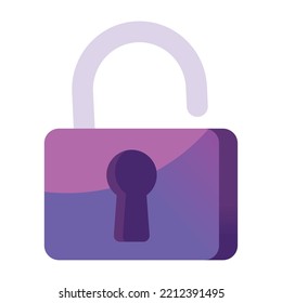 open padlock data privacy icon isolated