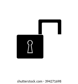 Open padlock flat icon