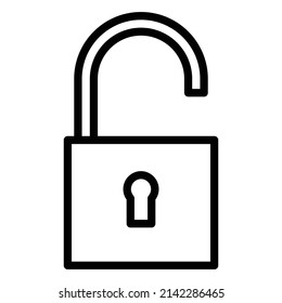Abrir el logotipo del icono plano Padlock, vector de ilustración aislado. Contáctanos y conjunto de iconos de comunicación. Adecuado para diseño web, logotipo, aplicación.
