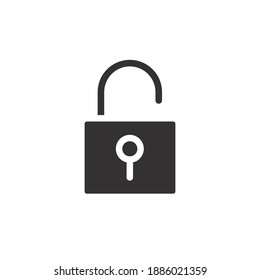 Open padlock glyph icon for web template and app. Vector illustration. design on white background. EPS 10
