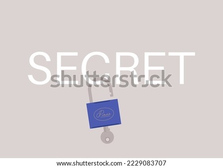 Open padlock hanging on a SECRET sign, data breach concept