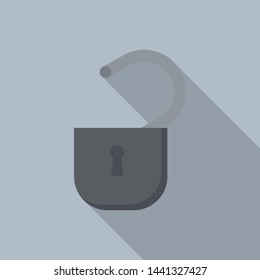 Open padlock icon. Flat illustration of open padlock vector icon for web design