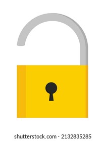open padlock icon flat isolated
