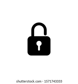 open padlock icon isolated on white background