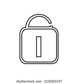 open padlock icon isolated on white background
