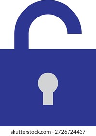 Ícone de cadeado aberto que representa o conceito de liberdade e acesso de segurança