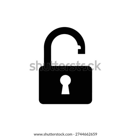 Open Padlock Icon Representing Unlocked Security and Access Permission Graphic