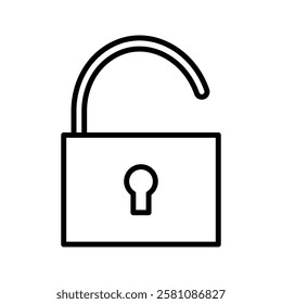 Open Padlock icon set on white background