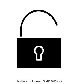 Open Padlock icon set on white background