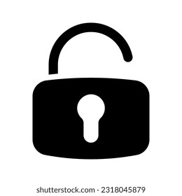 Open Padlock icon. sign for mobile concept and web design. vector illustration
