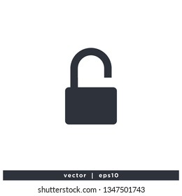 Open padlock icon symbol