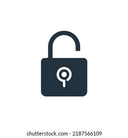 Open padlock icon in trendy flat style isolated on white background. padlock, security and access symbol for web and mobile apps.