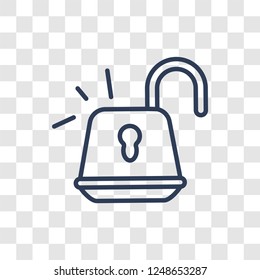 Open padlock icon. Trendy linear Open padlock logo concept on transparent background from Startup Strategy and Success collection