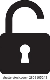 Open Padlock Icon Unlocked Security and Access Granted Vector

