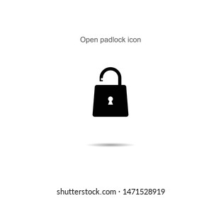 Open padlock icon vector illustration on background