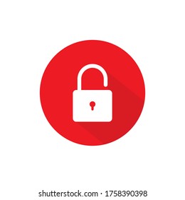 Open Padlock Icon Vector in Trendy Flat Style