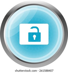 open padlock icon web sign isolated on white